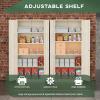 imageGreenvelly Metal Storage Cabinet 72quot Locking Metal Garage Storage Cabinet with Doors and 4 Adjustable Shelves Lockable Steel Cabinet for Home Office Garage Shop School White Grey 32quot W x 16quot DGrey