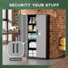 imageGreenvelly Metal Storage Cabinet 72quot Locking Metal Garage Storage Cabinet with Doors and 4 Adjustable Shelves Lockable Steel Cabinet for Home Office Garage Shop School White Grey 32quot W x 16quot DBlack Grey