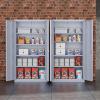 imageGreenvelly Metal Storage Cabinet 72quot Locking Metal Garage Storage Cabinet with Doors and 4 Adjustable Shelves Lockable Steel Cabinet for Home Office Garage Shop School White Grey 32quot W x 16quot DDark Grey
