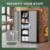 imageGreenvelly Metal Storage Cabinet 72quot Locking Metal Garage Storage Cabinet with Doors and 4 Adjustable Shelves Lockable Steel Cabinet for Home Office Garage Shop School White Grey 32quot W x 16quot DBlack Grey
