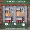 imageGreenvelly Metal Storage Cabinet 72quot Locking Metal Garage Storage Cabinet with Doors and 4 Adjustable Shelves Lockable Steel Cabinet for Home Office Garage Shop School White Grey 32quot W x 16quot DDark Grey