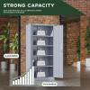 imageGreenvelly Metal Storage Cabinet 72quot Locking Metal Garage Storage Cabinet with Doors and 4 Adjustable Shelves Lockable Steel Cabinet for Home Office Garage Shop School White Grey 32quot W x 16quot DDark Grey