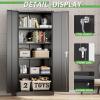 imageGreenvelly Metal Storage Cabinet 72quot Locking Metal Garage Storage Cabinet with Doors and 4 Adjustable Shelves Lockable Steel Cabinet for Home Office Garage Shop School White Grey 32quot W x 16quot DBlack1