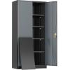 imageGreenvelly Metal Storage Cabinet 72quot Locking Metal Garage Storage Cabinet with Doors and 4 Adjustable Shelves Lockable Steel Cabinet for Home Office Garage Shop School White Grey 32quot W x 16quot DBlack Grey