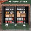 imageGreenvelly Metal Storage Cabinet 72quot Locking Metal Garage Storage Cabinet with Doors and 4 Adjustable Shelves Lockable Steel Cabinet for Home Office Garage Shop School White Grey 32quot W x 16quot DBlack