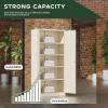 imageGreenvelly Metal Storage Cabinet 72quot Locking Metal Garage Storage Cabinet with Doors and 4 Adjustable Shelves Lockable Steel Cabinet for Home Office Garage Shop School White Grey 32quot W x 16quot DGrey