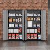 imageGreenvelly Metal Storage Cabinet 72quot Locking Metal Garage Storage Cabinet with Doors and 4 Adjustable Shelves Lockable Steel Cabinet for Home Office Garage Shop School White Grey 32quot W x 16quot DBlack Grey