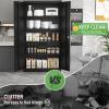 imageGreenvelly Metal Storage Cabinet 72quot Locking Metal Garage Storage Cabinet with Doors and 4 Adjustable Shelves Lockable Steel Cabinet for Home Office Garage Shop School White Grey 32quot W x 16quot DBlack1