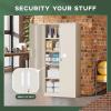 imageGreenvelly Metal Storage Cabinet 72quot Locking Metal Garage Storage Cabinet with Doors and 4 Adjustable Shelves Lockable Steel Cabinet for Home Office Garage Shop School White Grey 32quot W x 16quot DGrey