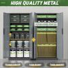 imageGreenvelly Metal Storage Cabinet with Doors and ShelvesLockable Storage Cabinet for Office36White Metal Garage Cabinets for Home Office Garage Kitchen ShopBlack Grey