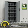 imageGreenvelly Metal Storage Cabinet with Doors and ShelvesLockable Storage Cabinet for Office36White Metal Garage Cabinets for Home Office Garage Kitchen ShopBlack Grey
