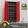 imageGreenvelly Metal Storage Cabinet with Doors and ShelvesLockable Storage Cabinet for Office36White Metal Garage Cabinets for Home Office Garage Kitchen ShopBlack Red