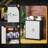imageGreenvelly Metal Storage Cabinet with Doors and ShelvesLockable Storage Cabinet for Office36White Metal Garage Cabinets for Home Office Garage Kitchen ShopBlack Grey