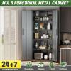 imageGreenvelly Metal Storage Cabinet with Doors and ShelvesLockable Storage Cabinet for Office36White Metal Garage Cabinets for Home Office Garage Kitchen ShopBlack Grey