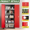 imageGreenvelly Metal Storage Cabinet with Doors and ShelvesLockable Storage Cabinet for Office36White Metal Garage Cabinets for Home Office Garage Kitchen ShopBlack Red