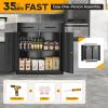 imageGreenvelly Metal Storage Cabinet with Doors and ShelvesLockable Storage Cabinet for Office36White Metal Garage Cabinets for Home Office Garage Kitchen ShopBlack