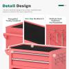 imageGreenvelly Metal Tool Chest8Drawer Rolling Tool Cart with Wheels2 in 1 Detachable Tool CabinetsTool BoxLiners and Locking System for GarageWarehouseWorkshop BarbershopBlackPink