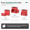 imageGreenvelly Metal Tool Chest8Drawer Rolling Tool Cart with Wheels2 in 1 Detachable Tool CabinetsTool BoxLiners and Locking System for GarageWarehouseWorkshop BarbershopBlackRed
