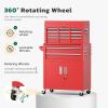 imageGreenvelly Metal Tool Chest8Drawer Rolling Tool Cart with Wheels2 in 1 Detachable Tool CabinetsTool BoxLiners and Locking System for GarageWarehouseWorkshop BarbershopBlackRed