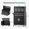 imageGreenvelly Metal Tool Chest8Drawer Rolling Tool Cart with Wheels2 in 1 Detachable Tool CabinetsTool BoxLiners and Locking System for GarageWarehouseWorkshop BarbershopBlackBlack