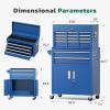 imageGreenvelly Metal Tool Chest8Drawer Rolling Tool Cart with Wheels2 in 1 Detachable Tool CabinetsTool BoxLiners and Locking System for GarageWarehouseWorkshop BarbershopBlackBlue