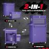 imageGreenvelly Metal Tool Chest8Drawer Rolling Tool Chest with WheelsTool Cabinet with Wheels2 in 1 Detachable Tool CabinetLiners and Locking System for Warehouse GarageWorkshopPurplePurple