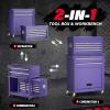 imageGreenvelly Metal Tool Chest8Drawer Rolling Tool Chest with WheelsTool Cabinet with Wheels2 in 1 Detachable Tool CabinetLiners and Locking System for Warehouse GarageWorkshopPurplePurple