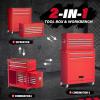 imageGreenvelly Metal Tool Chest8Drawer Rolling Tool Chest with WheelsTool Cabinet with Wheels2 in 1 Detachable Tool CabinetLiners and Locking System for Warehouse GarageWorkshopPurpleRed