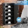 imageGreenvelly White Metal Storage Cabinet 72quot Steel Locking Cabinet with Doors and 4 Adjustable Shelves Tall Tool Storage for Home Office Metal Classroom Cabinet for GarageBlack