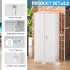 imageGreenvelly White Metal Storage Cabinet 72quot Steel Locking Cabinet with Doors and 4 Adjustable Shelves Tall Tool Storage for Home Office Metal Classroom Cabinet for GarageWhite