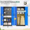 imageGreenvelly White Metal Storage Cabinet 72quot Steel Locking Cabinet with Doors and 4 Adjustable Shelves Tall Tool Storage for Home Office Metal Classroom Cabinet for GarageBlack Blue