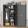 imageGreenvelly White Metal Storage Cabinet 72quot Steel Locking Cabinet with Doors and 4 Adjustable Shelves Tall Tool Storage for Home Office Metal Classroom Cabinet for GarageBlack