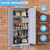 imageGreenvelly White Metal Storage Cabinet 72quot Steel Locking Cabinet with Doors and 4 Adjustable Shelves Tall Tool Storage for Home Office Metal Classroom Cabinet for GarageDark Grey