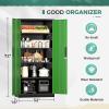 imageGreenvelly White Metal Storage Cabinet 72quot Steel Locking Cabinet with Doors and 4 Adjustable Shelves Tall Tool Storage for Home Office Metal Classroom Cabinet for GarageBlack Green