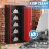 imageGreenvelly White Metal Storage Cabinet 72quot Steel Locking Cabinet with Doors and 4 Adjustable Shelves Tall Tool Storage for Home Office Metal Classroom Cabinet for GarageBlack Red