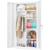 imageGreenvelly White Metal Storage Cabinet 72quot Steel Locking Cabinet with Doors and 4 Adjustable Shelves Tall Tool Storage for Home Office Metal Classroom Cabinet for GarageWhite