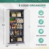 imageGreenvelly White Metal Storage Cabinet 72quot Steel Locking Cabinet with Doors and 4 Adjustable Shelves Tall Tool Storage for Home Office Metal Classroom Cabinet for GarageGrey White