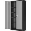 imageGreenvelly White Metal Storage Cabinet 72quot Steel Locking Cabinet with Doors and 4 Adjustable Shelves Tall Tool Storage for Home Office Metal Classroom Cabinet for GarageBlack Grey
