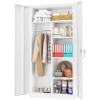 imageGreenvelly White Metal Storage Cabinet 72quot Steel Locking Cabinet with Doors and 4 Adjustable Shelves Tall Tool Storage for Home Office Metal Classroom Cabinet for GarageWhite