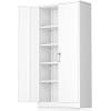 imageGreenvelly White Metal Storage Cabinet 72quot Steel Locking Cabinet with Doors and 4 Adjustable Shelves Tall Tool Storage for Home Office Metal Classroom Cabinet for GarageWhite
