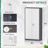imageGreenvelly White Metal Storage Cabinet 72quot Steel Locking Cabinet with Doors and 4 Adjustable Shelves Tall Tool Storage for Home Office Metal Classroom Cabinet for GarageGrey White