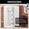 imageGreenvelly White Metal Storage Cabinet 72quot Steel Locking Cabinet with Doors and 4 Adjustable Shelves Tall Tool Storage for Home Office Metal Classroom Cabinet for GarageWhite