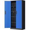 imageGreenvelly White Metal Storage Cabinet 72quot Steel Locking Cabinet with Doors and 4 Adjustable Shelves Tall Tool Storage for Home Office Metal Classroom Cabinet for GarageBlack Blue