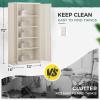 imageGreenvelly White Metal Storage Cabinet 72quot Steel Locking Cabinet with Doors and 4 Adjustable Shelves Tall Tool Storage for Home Office Metal Classroom Cabinet for GarageGrey