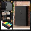 imageGreenvelly White Metal Storage Cabinet 72quot Steel Locking Cabinet with Doors and 4 Adjustable Shelves Tall Tool Storage for Home Office Metal Classroom Cabinet for GarageBlack