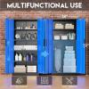 imageGreenvelly White Metal Storage Cabinet 72quot Steel Locking Cabinet with Doors and 4 Adjustable Shelves Tall Tool Storage for Home Office Metal Classroom Cabinet for GarageBlack Blue
