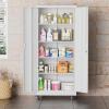 imageGreenvelly White Metal Storage Cabinet 72quot Steel Locking Cabinet with Doors and 4 Adjustable Shelves Tall Tool Storage for Home Office Metal Classroom Cabinet for GarageWhite