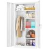 imageGreenvelly White Metal Storage Cabinet 72quot Steel Locking Cabinet with Doors and 4 Adjustable Shelves Tall Tool Storage for Home Office Metal Classroom Cabinet for GarageWhite