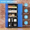 imageGreenvelly White Metal Storage Cabinet 72quot Steel Locking Cabinet with Doors and 4 Adjustable Shelves Tall Tool Storage for Home Office Metal Classroom Cabinet for GarageBlack Blue