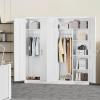 imageGreenvelly White Metal Storage Cabinet 72quot Steel Locking Cabinet with Doors and 4 Adjustable Shelves Tall Tool Storage for Home Office Metal Classroom Cabinet for GarageWhite